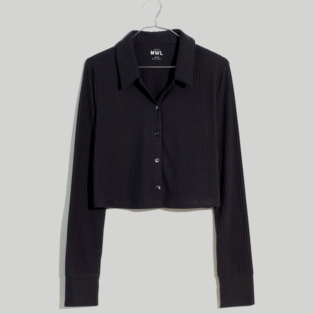 Madewell Brushed Rib Cardigan Sweater Button Down
